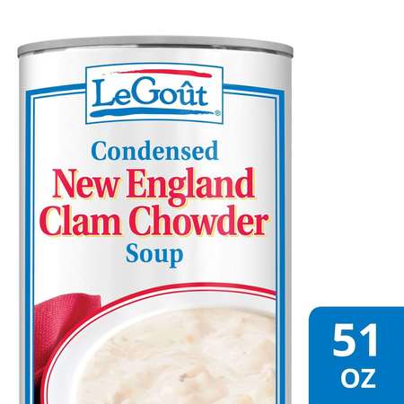 LEGOUT New England Clam Chowder Condensed Canned Soup 51 oz., PK12 3750064463